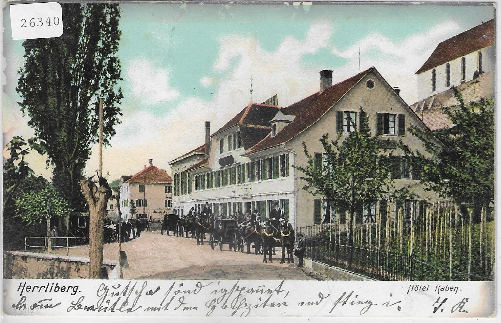 Cartoline postali: Herrliberg - Hotel Raben - Kutschen – Usato da Ettingen venduto da Kartenplanet