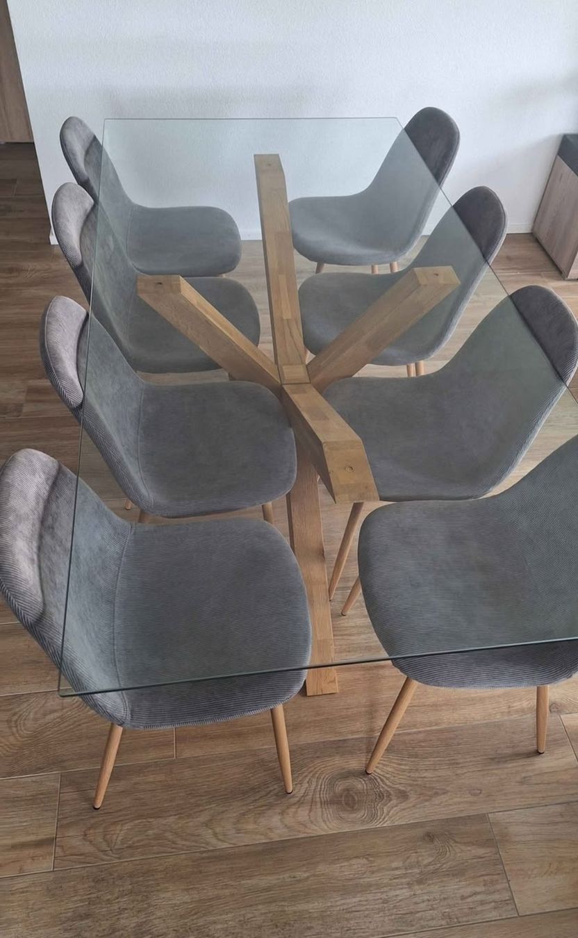 Tische: Table en verre 8 places  – Gebraucht aus Vuisternens-Ogoz von cla_q6qp