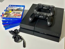 PS 4 inkl. 2 Controller + 5 Videospiele