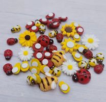 50 SELBSTKLEBENDE BIENEN,KÄFERLI,BLÜEMLI NEU