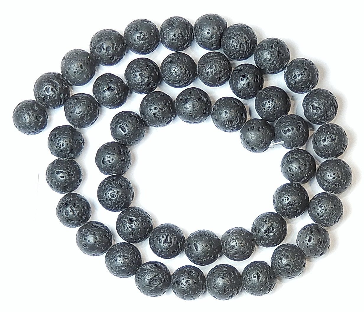 Catenine: 1 Strang echte 1A schwarze Lava-Stein Perlen 8 mm – Nuovo (secondo la descrizione) da Müllheim Dorf venduto da GUENI01