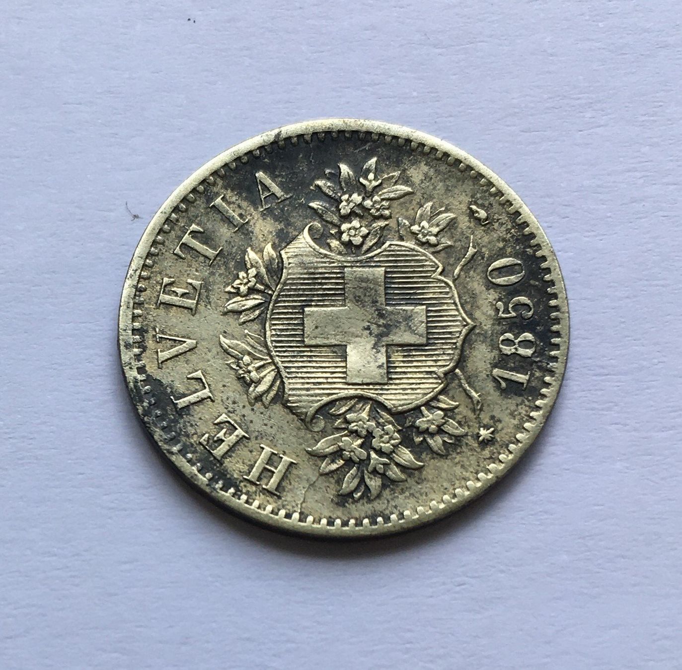 Tutti le monete: 1850 20 Rappen vz+ – Usato da Kirchberg SG venduto da Helveticus00 1