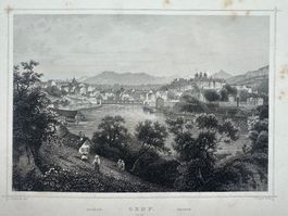 Genf Stahlstich Rohbock Poppel
