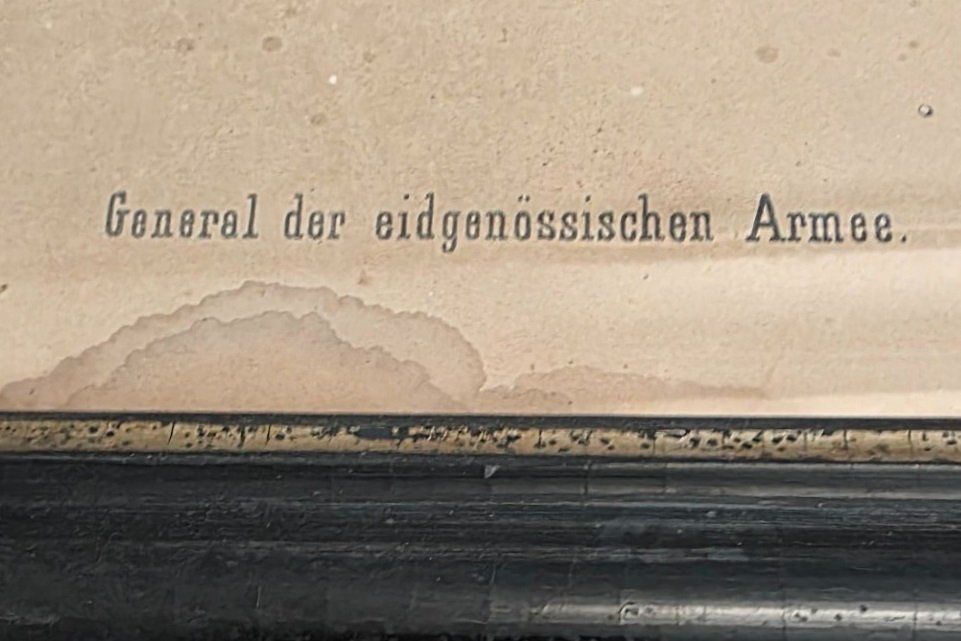 Grafica & Litografie: Lithographie zeigt den Schweizer General Dufour antik – Usato da Flums venduto da Flumsantik 3