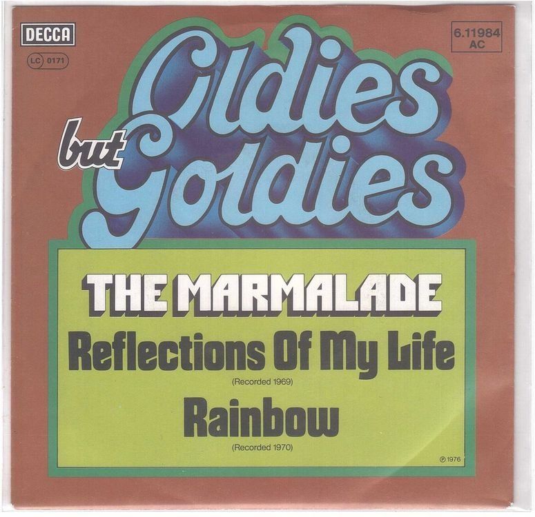 Dischi in vinile: Single7  The marmelade  --  Reflections of my life – Usato da Rheinau venduto da asteng