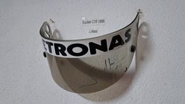 Original Sauber F1 Visier Jean Aleai mit orig Unterschrift 