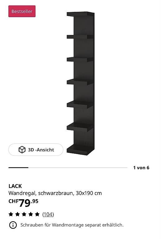 Étagères: IKEA LACK REGAL WAND  – D'occasion à Gibswil par Engelsgleich
