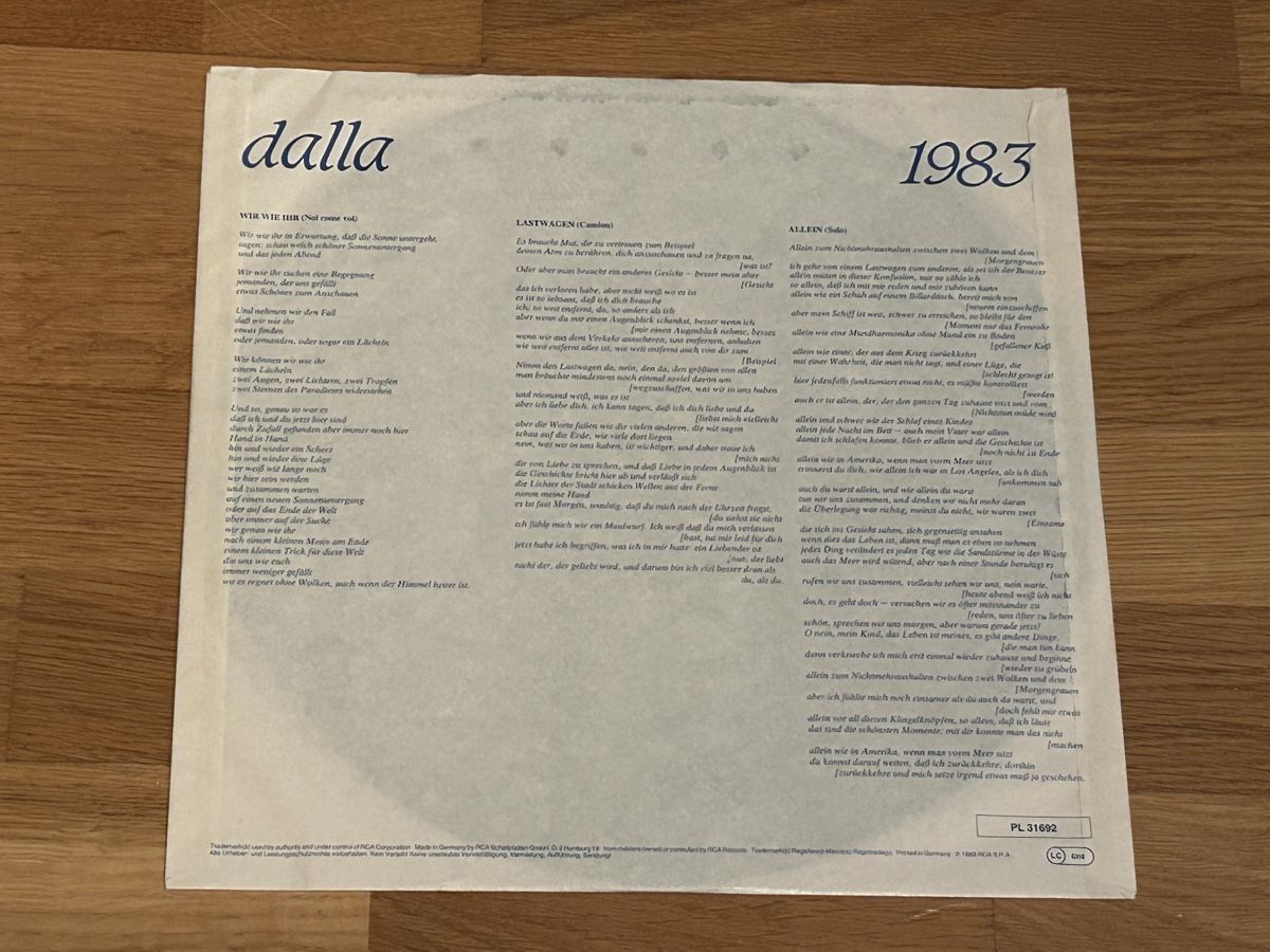 Schallplatten: Lucio Dalla. 1983 – Gebraucht aus Faulensee von Mizuno06 5