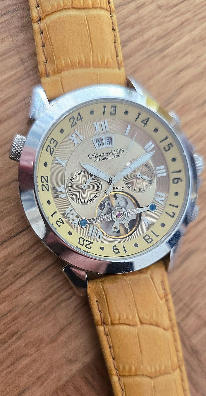 Longines Orologi: CALVANEO 1583 ASTONIA PLATIN SUNBRUSHED CHRONO AUTOMATIC – Usato da Neftenbach venduto da Taschen-Uhren 6
