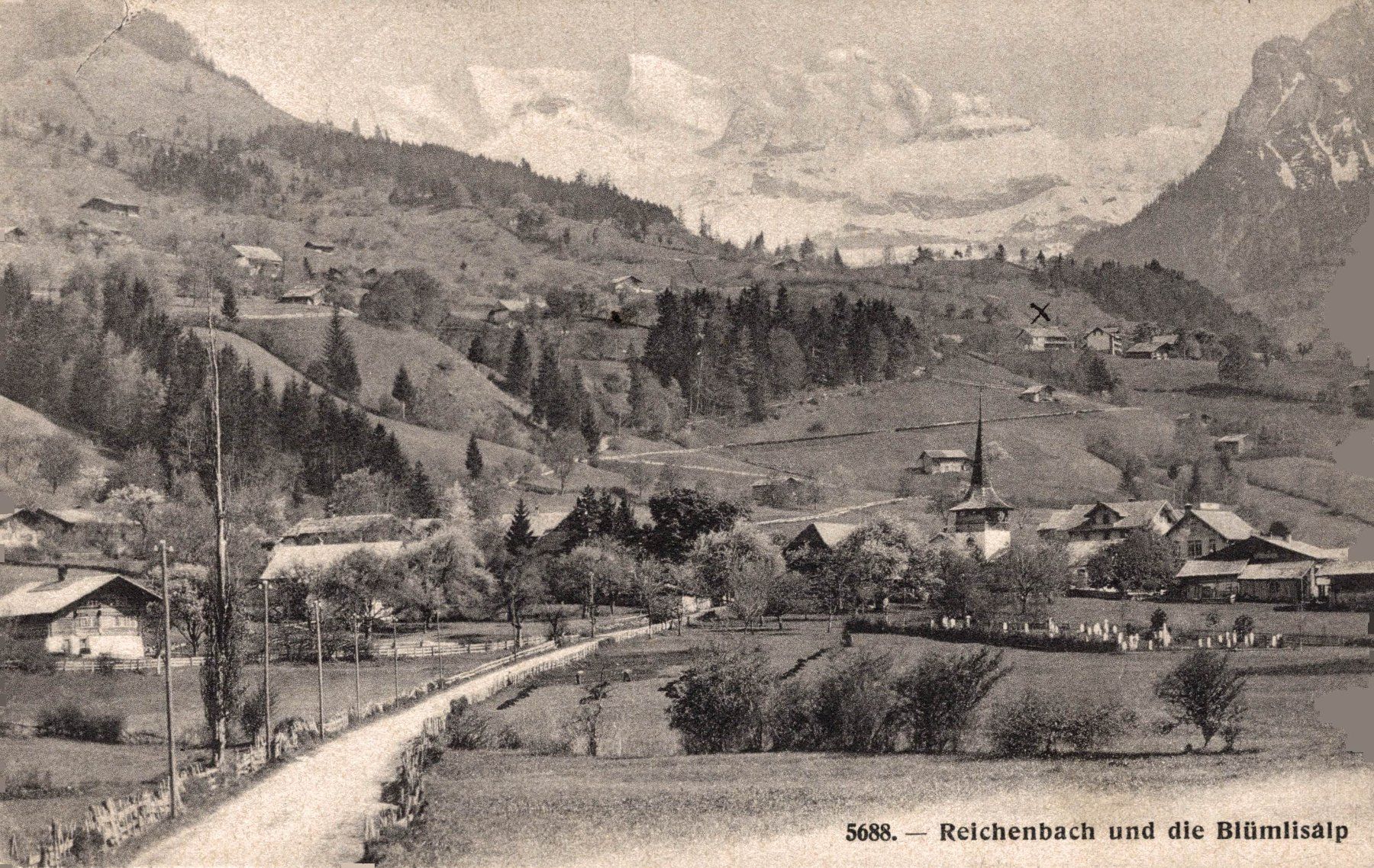 Ansichtskarten: Reichenbach und die Blümlisalp – Gebraucht aus Bronschhofen von Astore