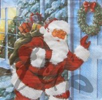 Serviette weihnachtsmann klopft an (w193) 2Stk.