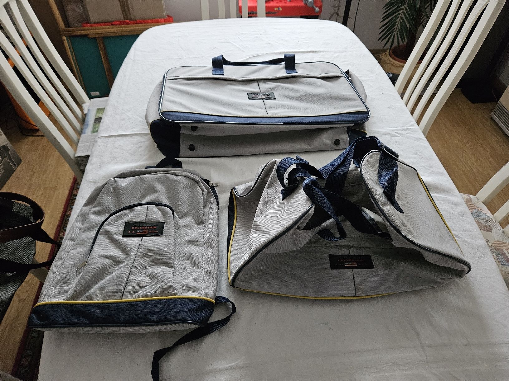 Borse: 3er-Set Reisetaschen hellgrau/blau – Usato da Wädenswil venduto da Jsi.Z01