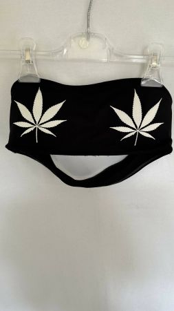 Hanf Cannabis Bandeau Swim Bikini Oberteil Gr. S