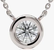 Solide 14 Karat weissgold kette mit Echt Diamanten