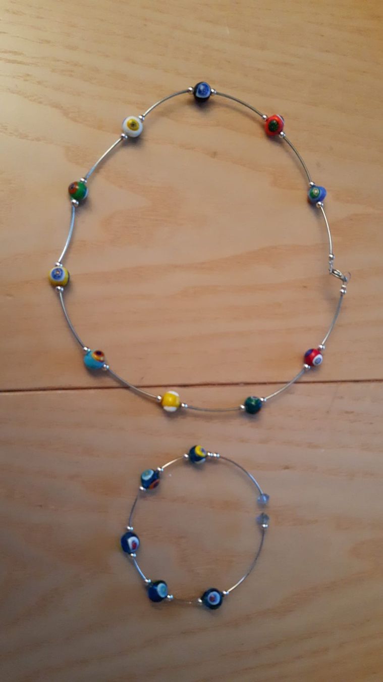 Murano Catenine: Halskette und Armband, Murano Glas – Usato da Zürich venduto da sar_77pl
