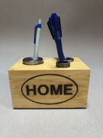 Holz Stiftehalter "HOME" Büro Organizer Stiftebox Geschenkid