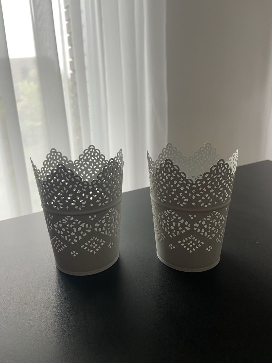 Ikea Alle Dekorationen: 2 Windlichter Metall weiss  – Gebraucht aus Dielsdorf von lor_j5qt