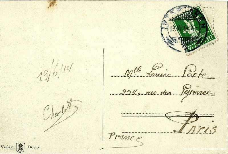 Cartoline postali: Interlaken - Harder Touristen 1914 – Usato da Emmenbrücke venduto da teestube 1