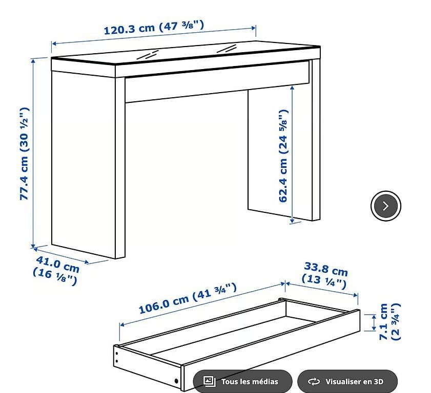 Ikea Tavoli da trucco: Coiffeuse Ikea Malm – Usato da Geneve venduto da had_fs2t 1