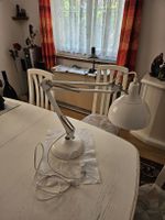 Schreibtischlampe weiss Metall Gelenkarm funktionsfähig 