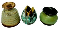 vase 3x mini Fishmouth Jasba Carstens ? 7 cm Vintage 50s 60s