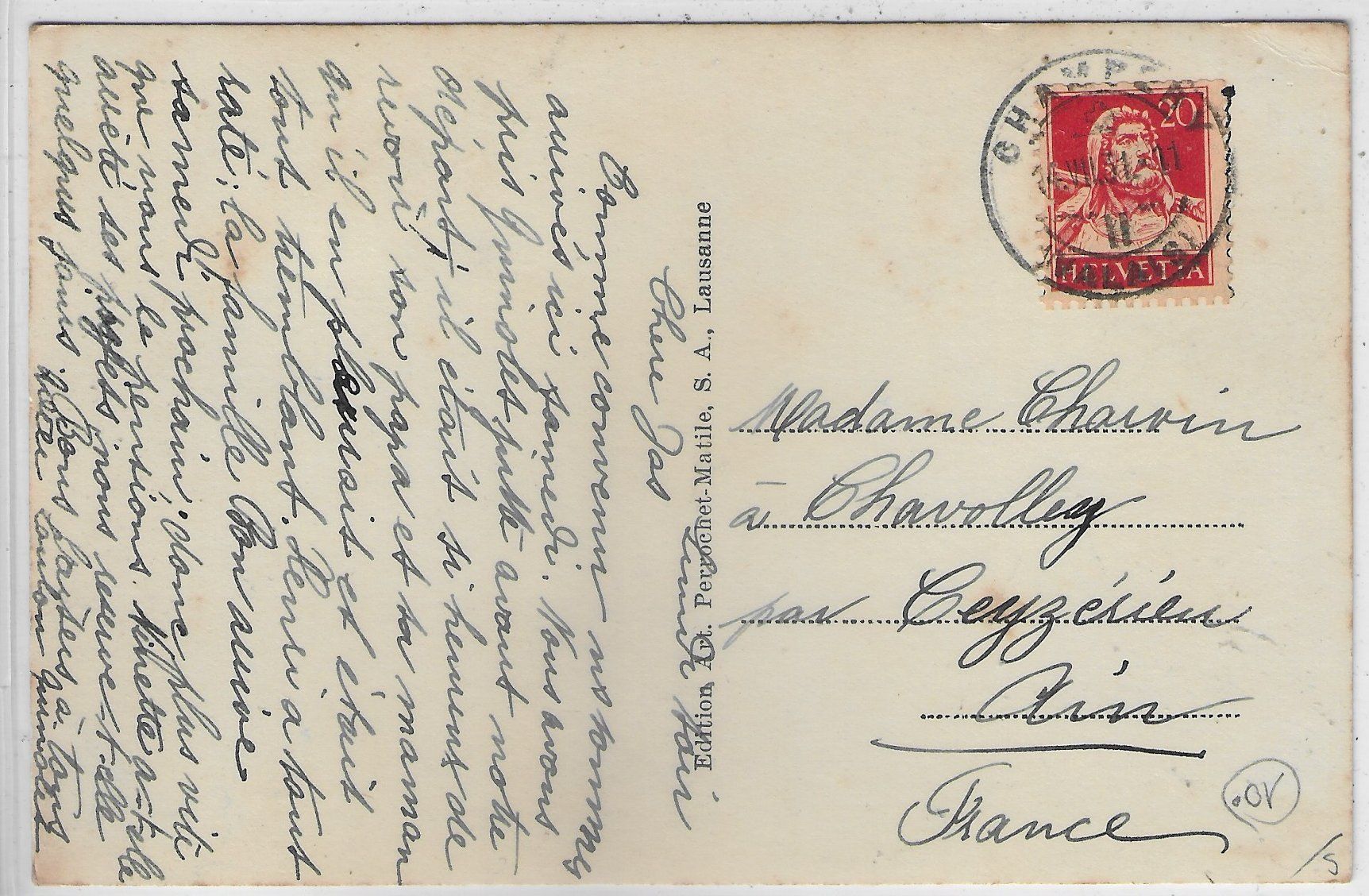 Cartoline postali: Champery - l'Eglise et la Poste – Usato da Ettingen venduto da Kartenplanet 1