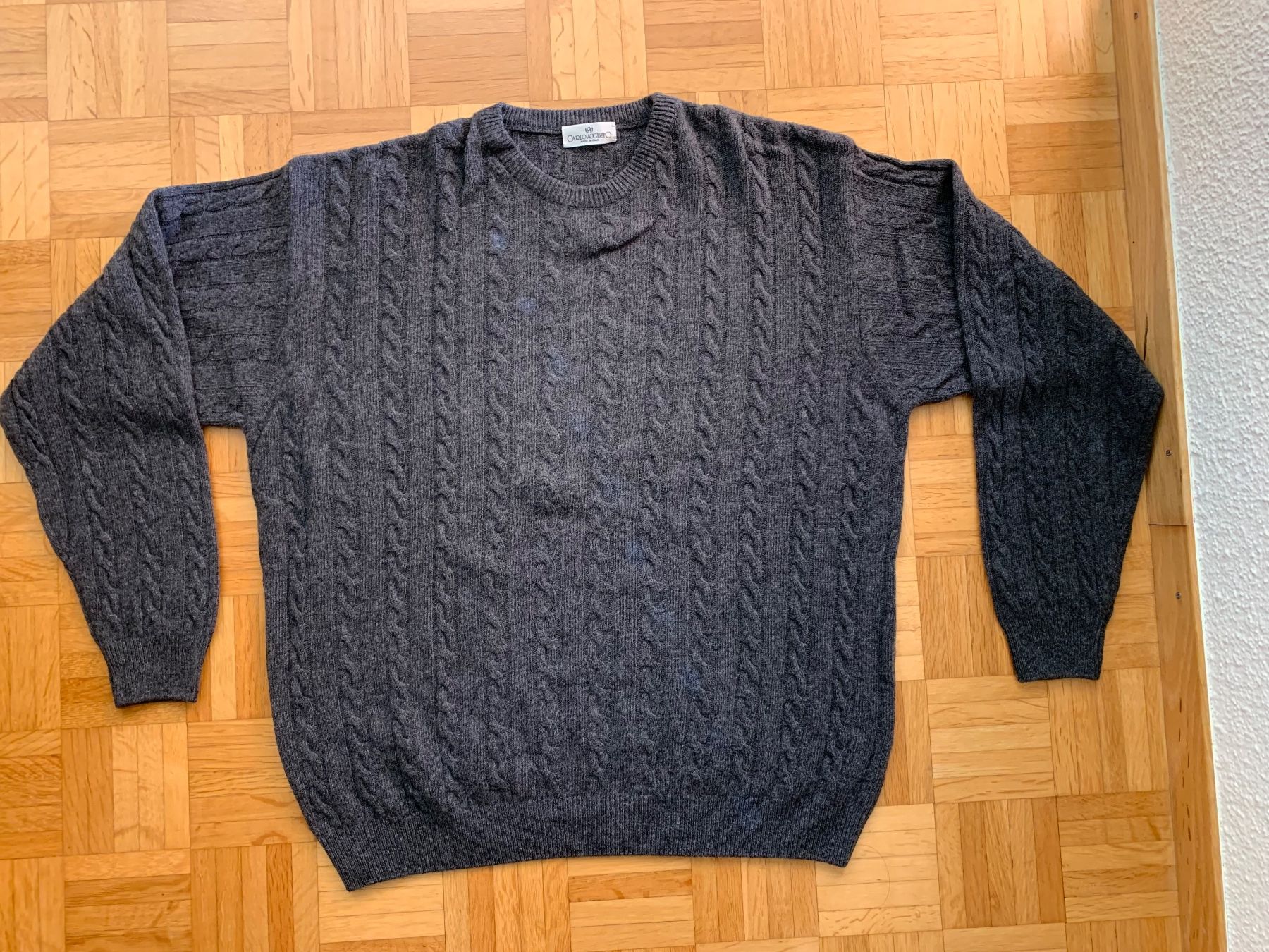 Pullover & Sweatshirts: Pullover grau Zopfmuster Wolle Mix – Neu (gemäss Beschreibung) aus Wettswil von cipollina71