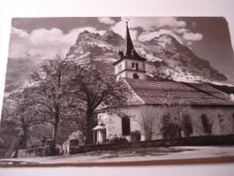 PK Grindelwald, Kirche mit Hörnli und Eiger, 1954, Sonder-o
