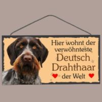 🔥 DEUTSCH DRAHTHAAR Holzschild mit Kordel 🎀 12x25cm NEU 🔥