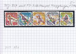 953-957 mit FD-Vollstempel Magglingen, 8.9.1998