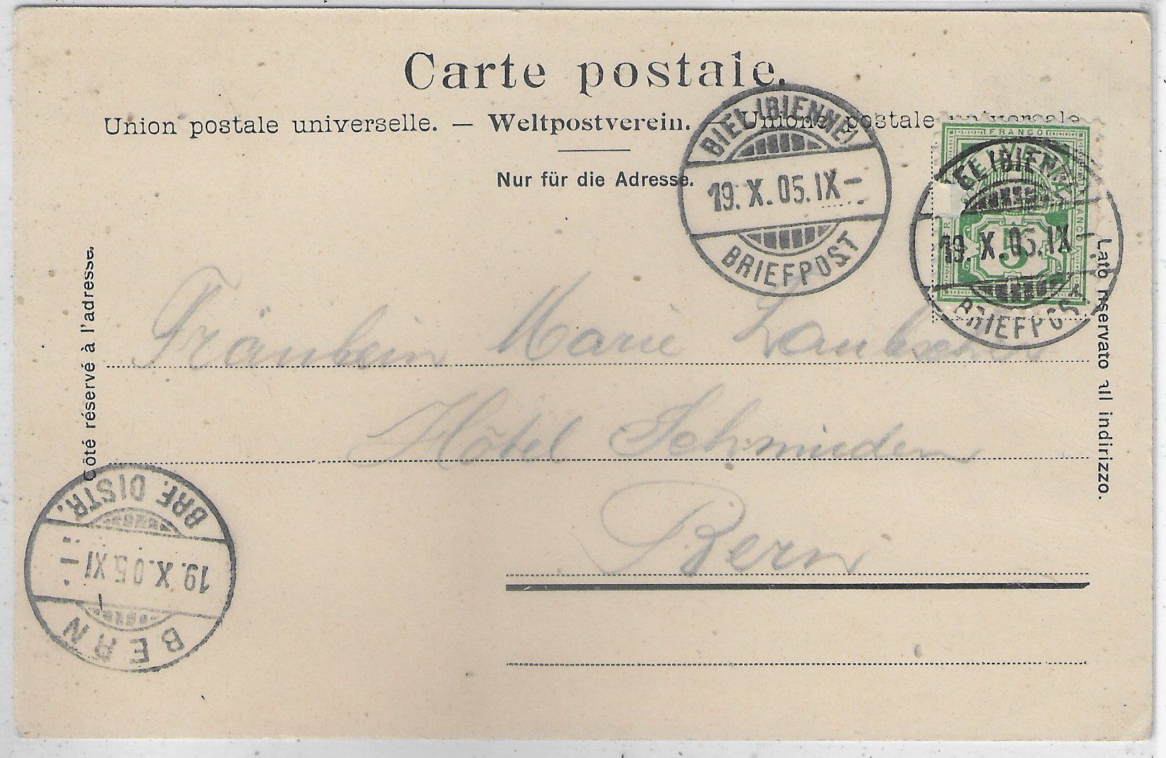 Cartoline postali: Biel - Ring und Kirche - animee – Usato da Ettingen venduto da Kartenplanet 1