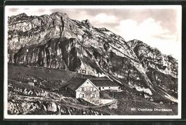 Gasthaus Oberkäsern mit Stempel, um 1940