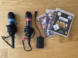 Playstation 3 Singstar Mikrofone und 3 Spiele