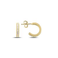 Ohrringe Creole Alliance Zirkon 925 gold Klassiker 12mm