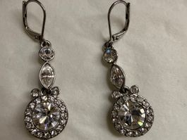 Ohrringe Givenchy silberfarben mit Zirkonia gebraucht