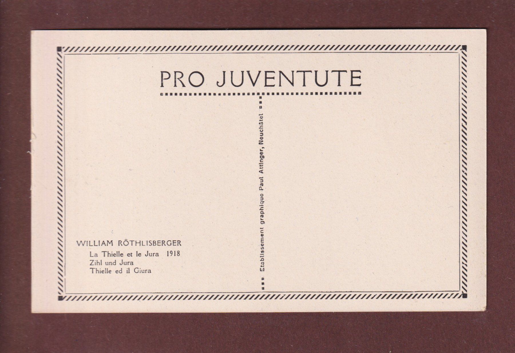 Cartoline postali: PRO JUVENTUTE - La Thielle – Usato da Pully venduto da nicecards 1