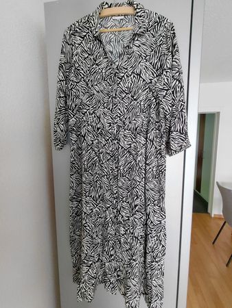 Kleid street one beige schwarz Hemdblusenkleid Gr 40 (42)neu