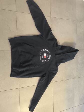 Hoodie Tommy Hilfiger Bleu Marine, Taille M, Très Bon état