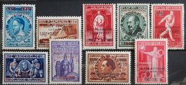 Belgien Kat. 781-789 I * 1947 (Rückseitig hat es diverse Far