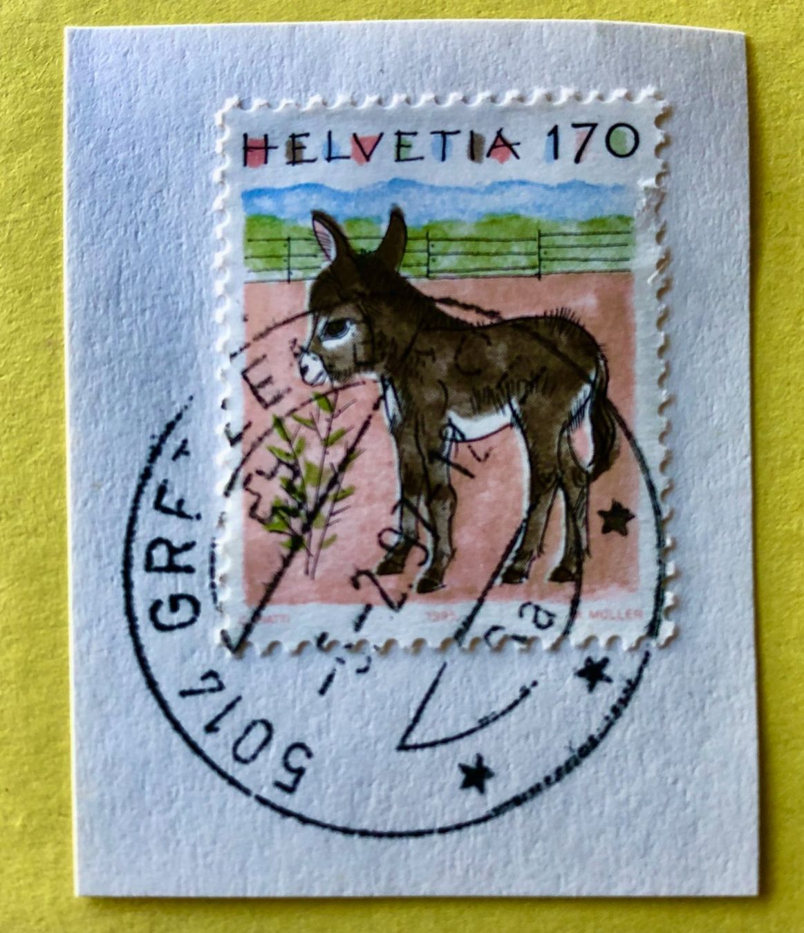 Tutti i francobolli: Nr.868 mit Stempelt Esel    – Usato da Aarau venduto da Billa007