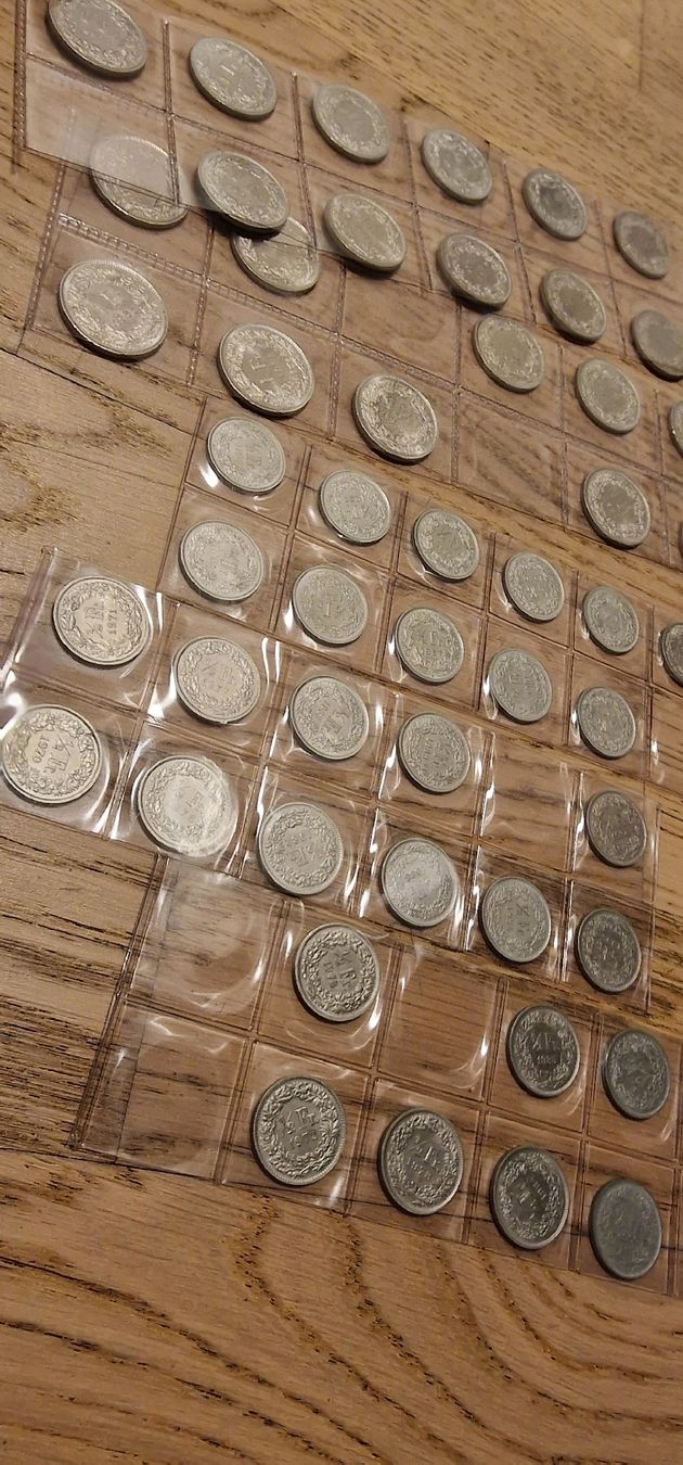Alle Münzen: 21x 1.- schweizer münzen / 18x 50Rp. – Gebraucht aus Arbon von sar_l7ll 2