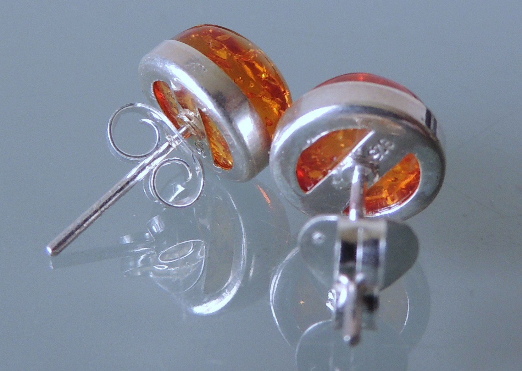 Orecchini pendenti & Orecchini a lobo: Bernstein Silber 925 Ohrstecker 10 mm – Nuovo e nell'imballaggio originale da Waldenburg venduto da schaller707 3