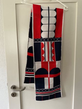 Retro Schal, Rot/Navy/Weiss, Top Zustand, Vintage Look