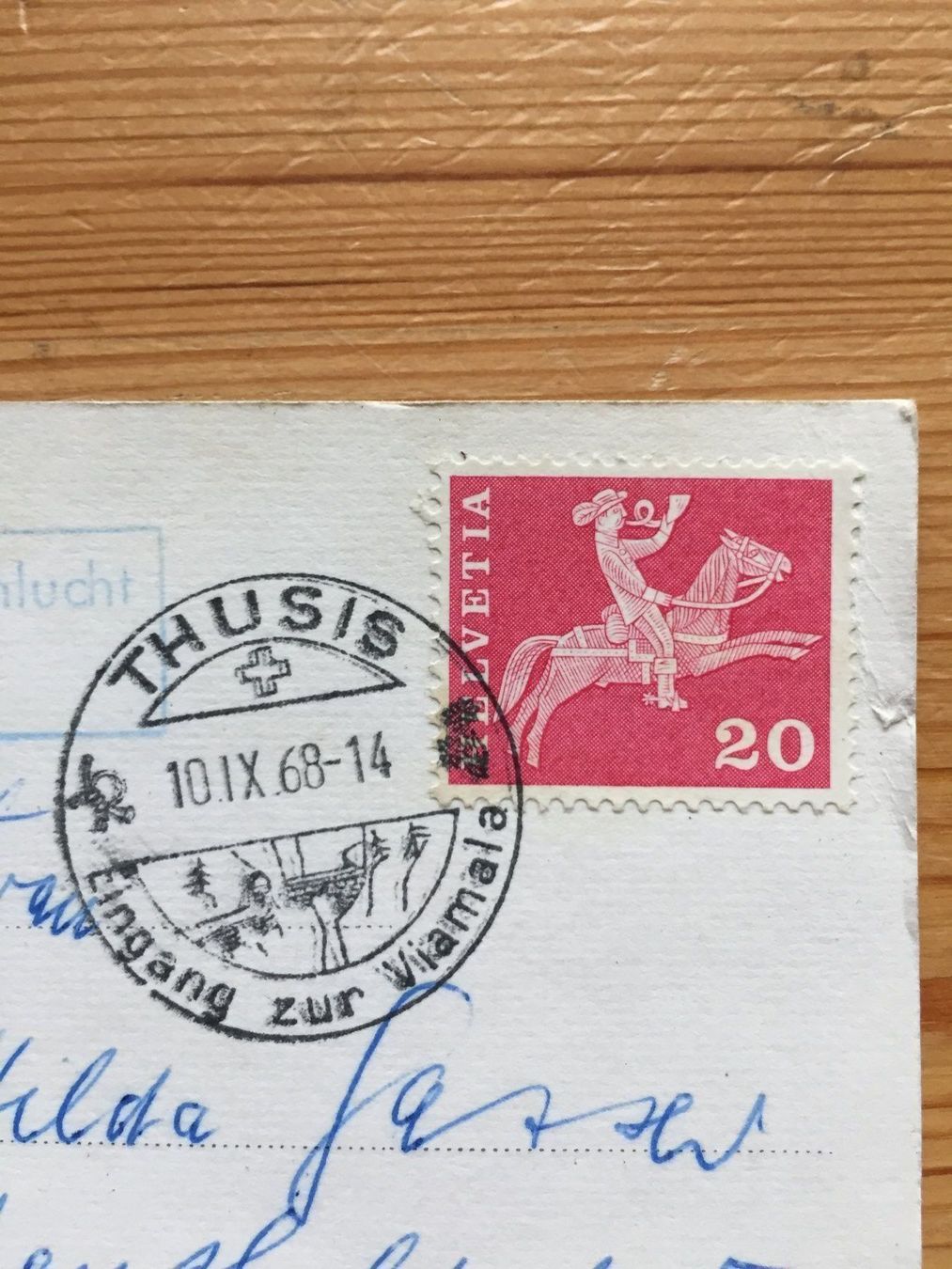 Cartoline postali: Thusis - Viamala-Schlucht - AK 1968 – Usato da Oberuzwil venduto da Henri09 1