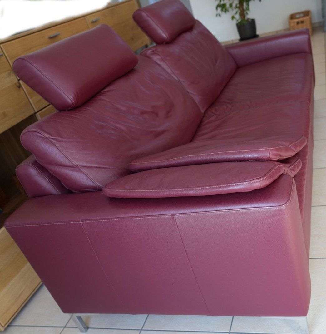 Divani: W. Schillig Leder Sofa Set Escape Bordeaux 2er 3er – Usato da Giffers venduto da Roli69g 5