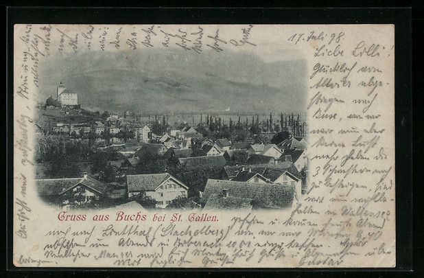 Cartoline postali: Buchs b. St. Gallen, Ortsansicht aus der – Usato da Berlin venduto da bartko-reher