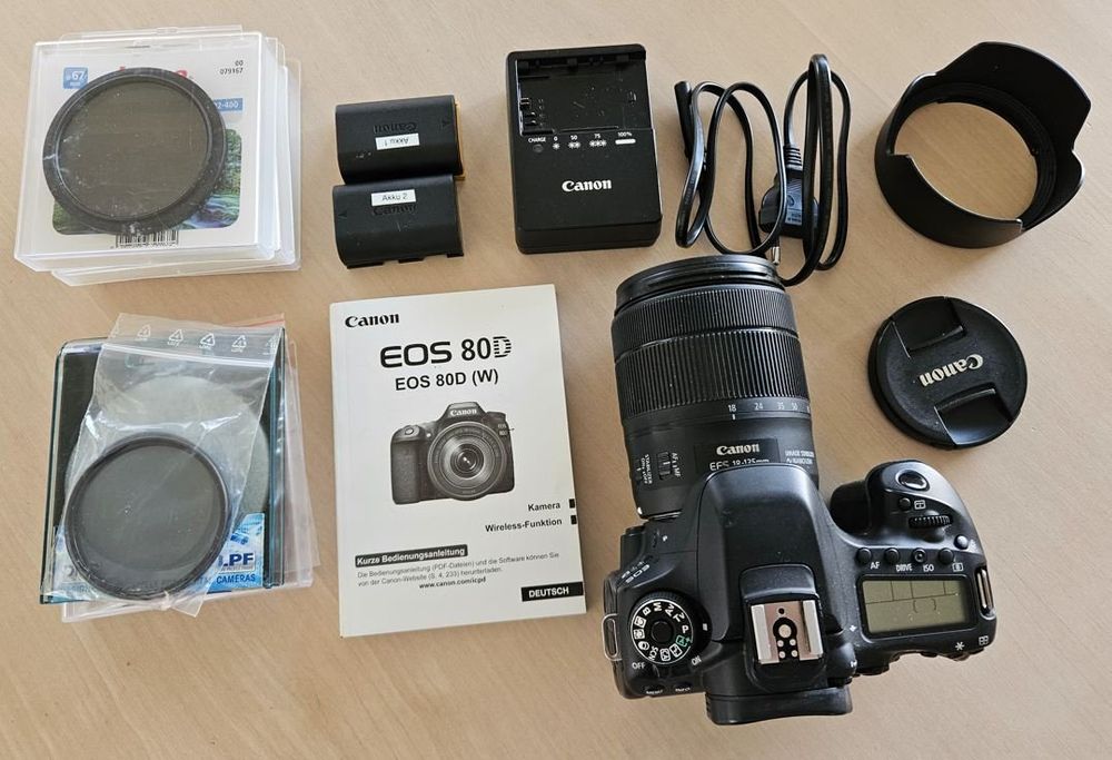 Canon EOS 80D Kit Con Obiettivo 18-135mm – 24.2MP, AF Rapido, 7fps, Versione EU