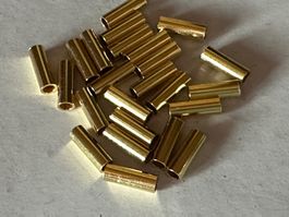 925 Sterling Silber vergoldete Röhrenperlen – 10 Stück