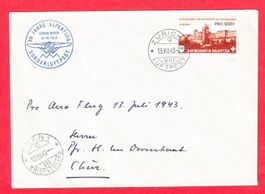 1943  1Fr. Marke FDC  Flugpostbrief Nr.F36  Ersttag