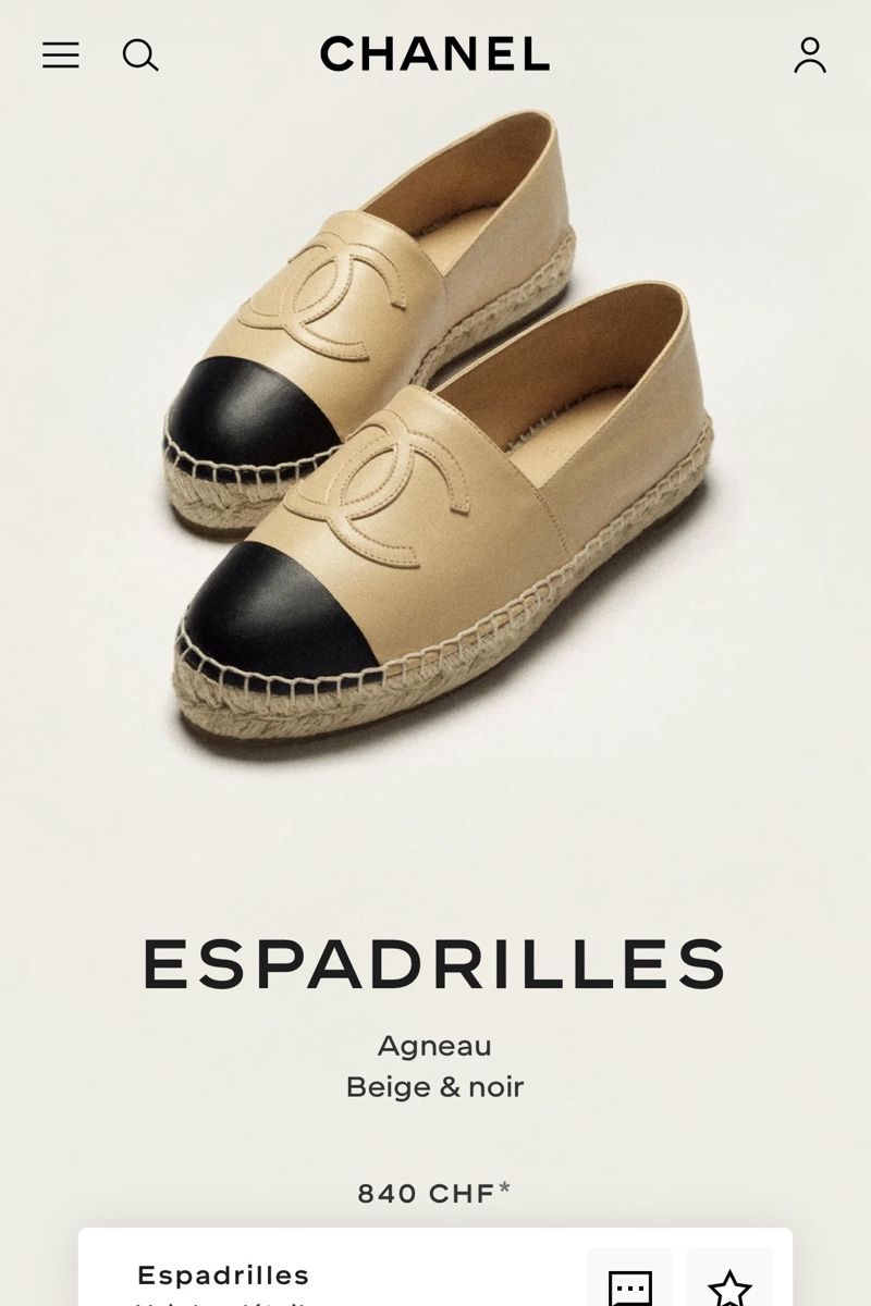 Chanel Scarpe da donna: Espadrilles Chanel-taille 37 – Usato da Cologny venduto da PINKCLOSET